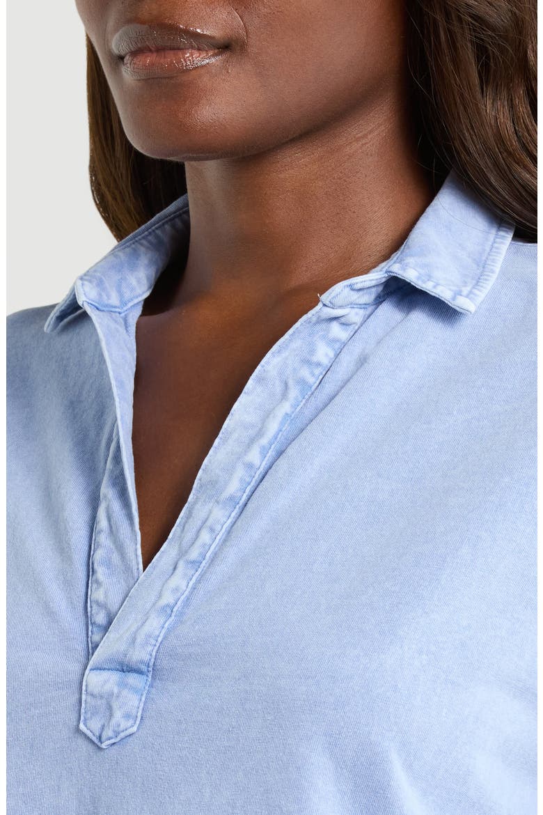 Patty Short Sleeve Henley, Alternate, color, POOL WATER BLUE