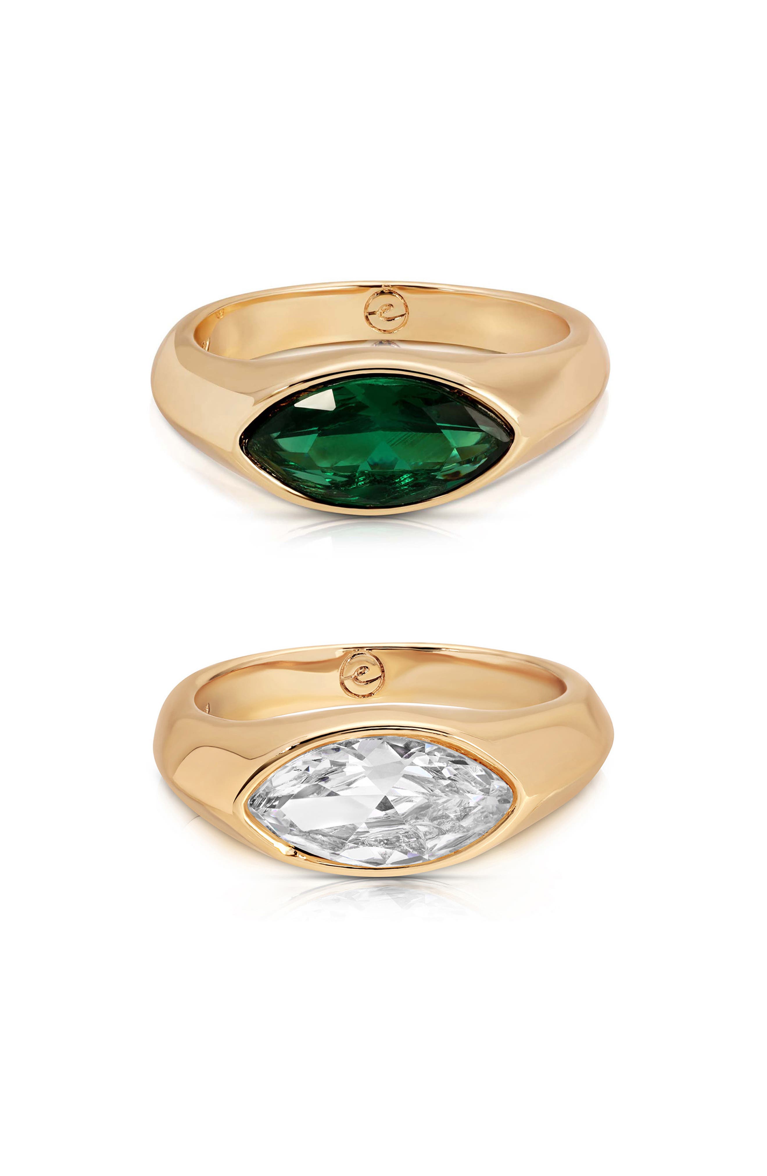 Ettika Marquise Crystal Set of 2 Rings (Women) | Nordstrom