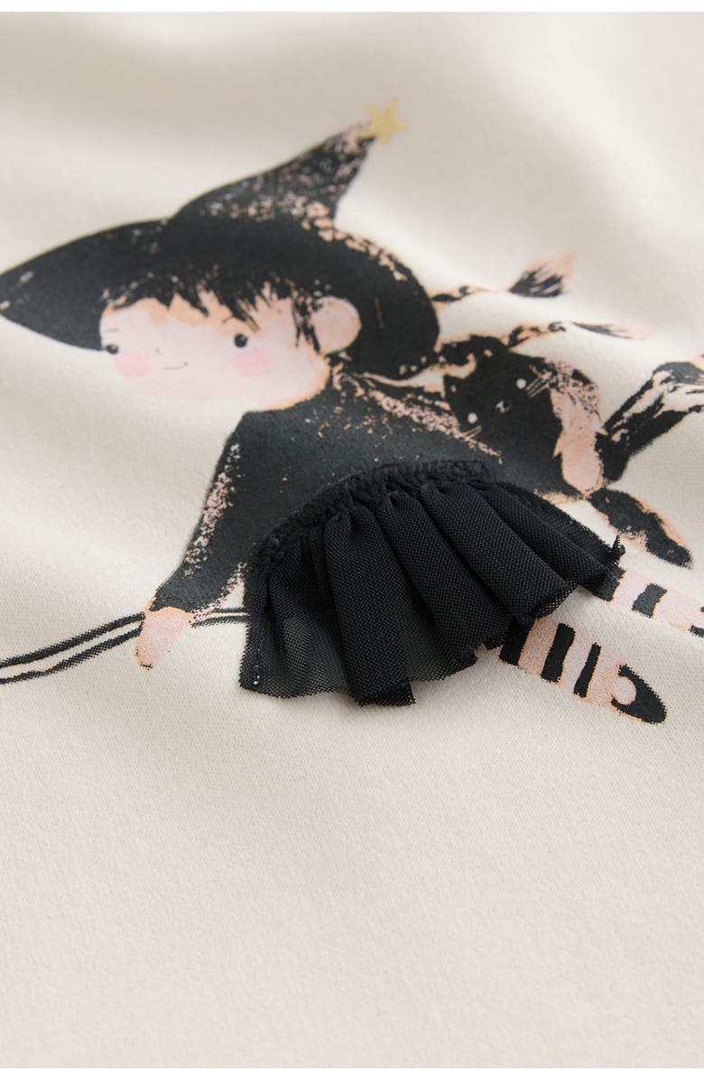 NEXT Kids' Witch Halloween Graphic Sweatshirt & Flare Leggings Set, Alternate, color, Light Pink