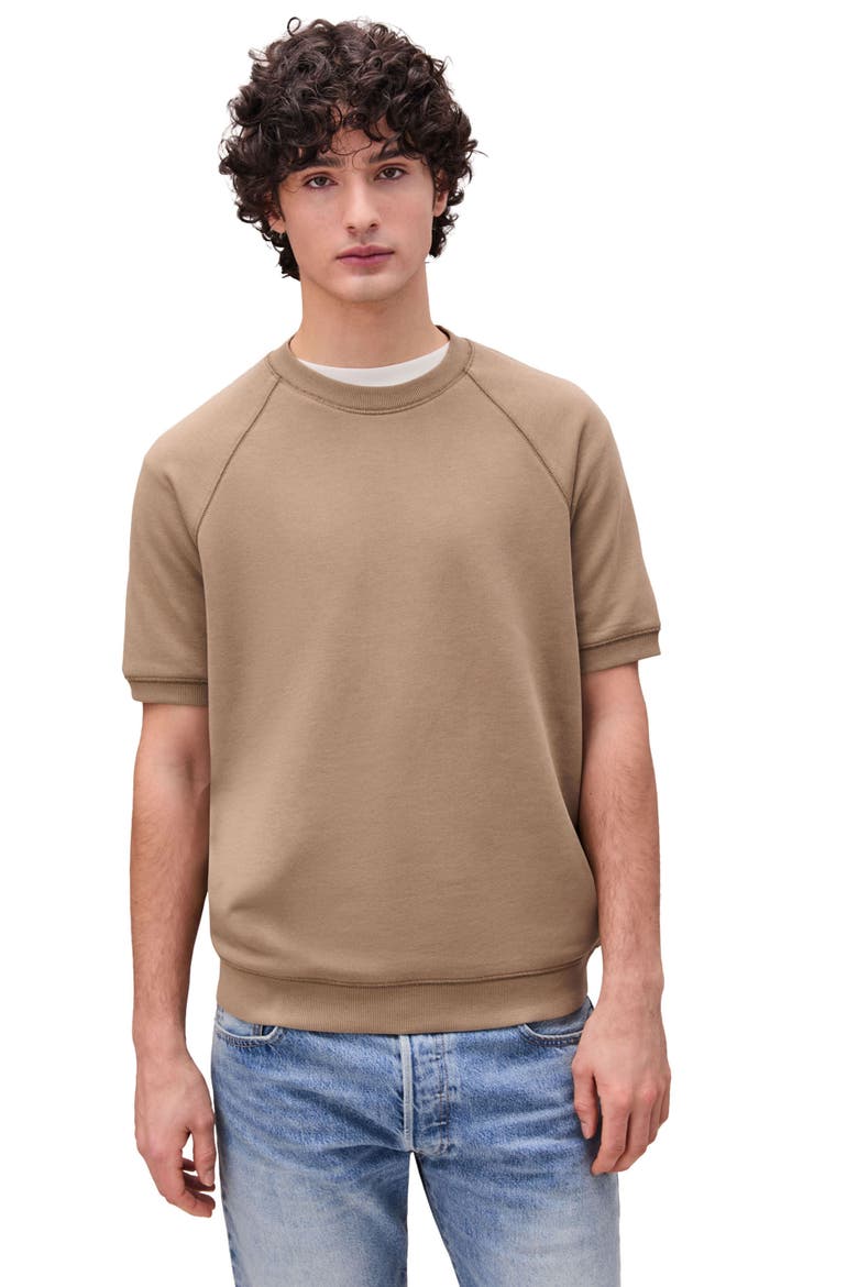 The Recycled Fleece Raglan Sweatshirt, Main, color, Mineral Warm Grey
