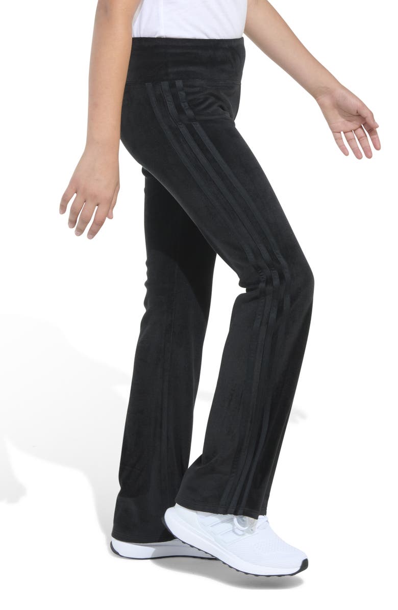 adidas Kids' Velour Rib Knit Flare Pants, Alternate, color, 