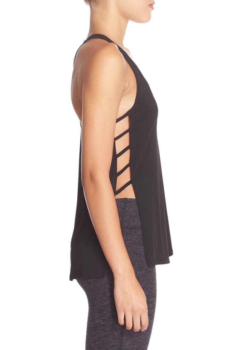 Cutout Sides Racerback Tank, Main, color, BLACK