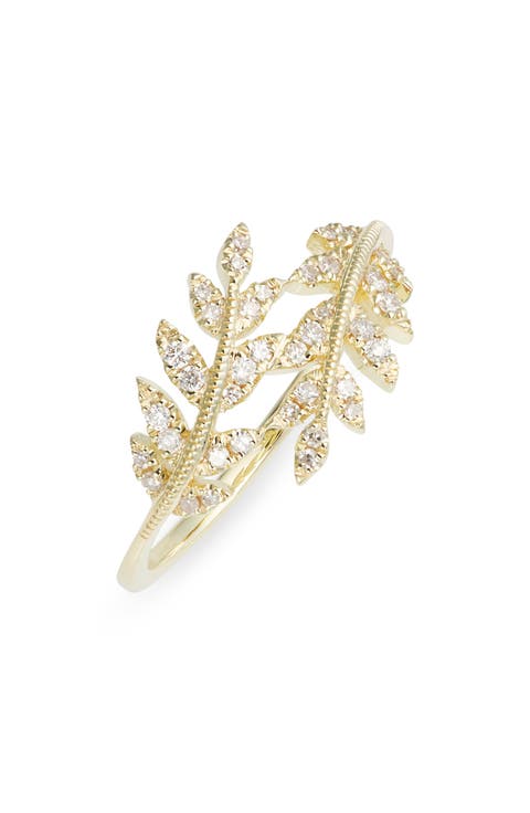 Diamond Leaf Ring