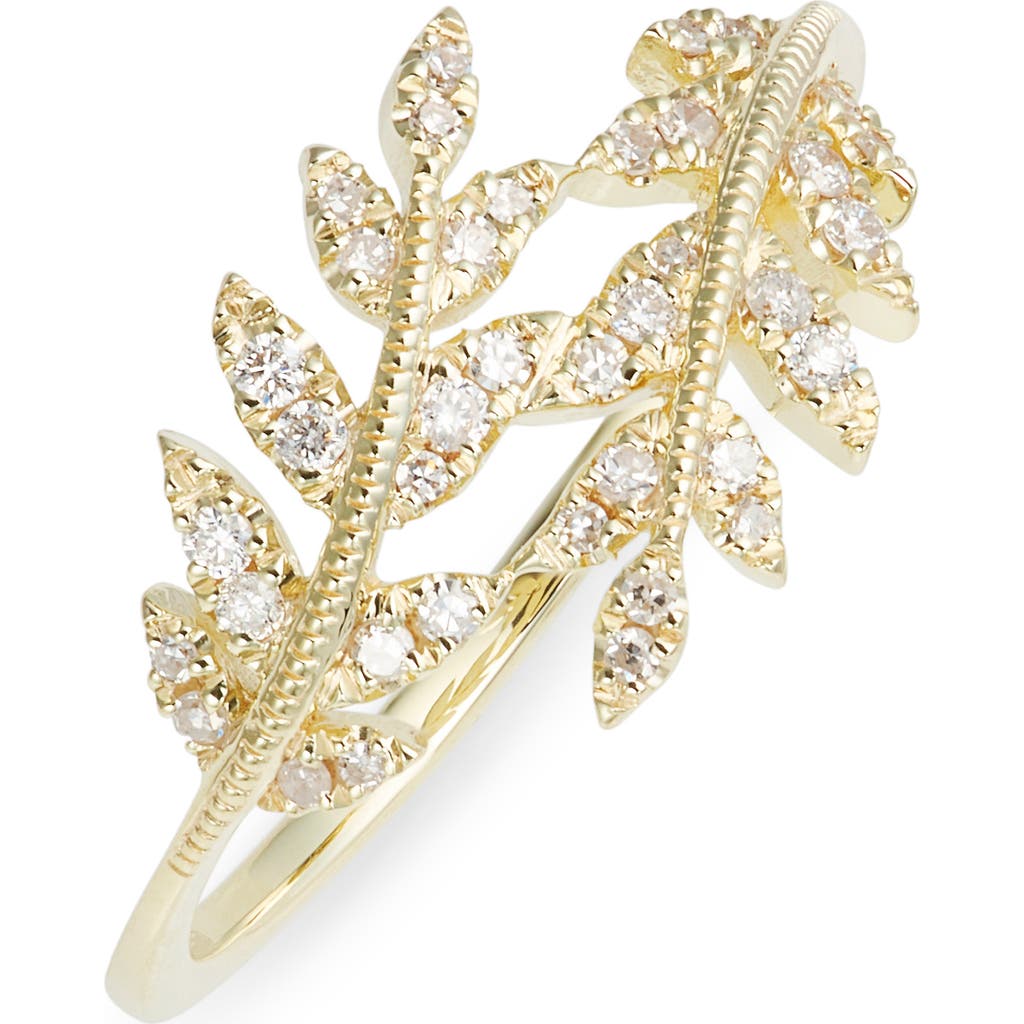 Meira T Diamond Leaf Ring In Yellow
