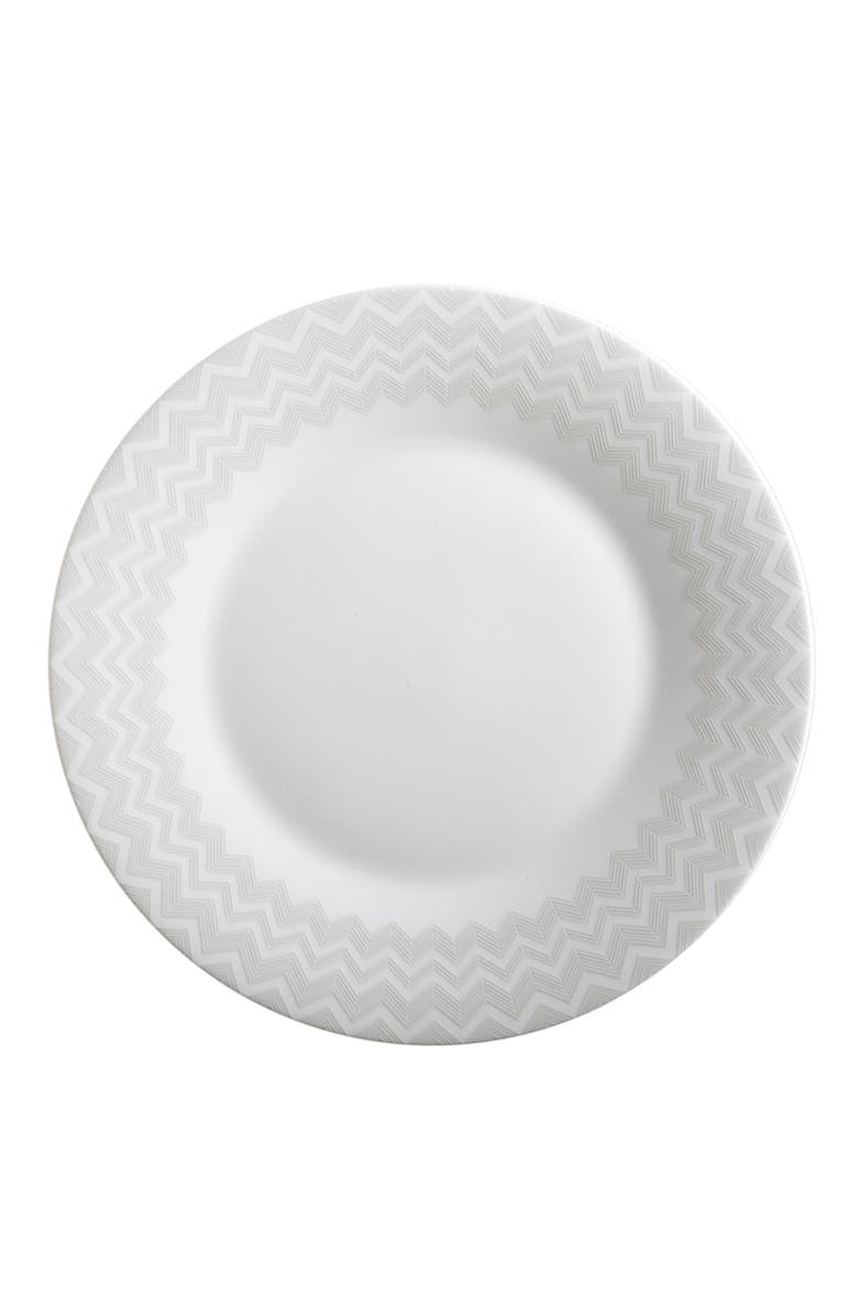 Missoni Home Tableware Dinner Plates ZIG ZAG Set of 6 White diam. 10.75", Main, color, White