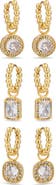 EYE CANDY LOS ANGELES Starlit Promise Set of 3 Drop Charm Huggie Hoop Earrings