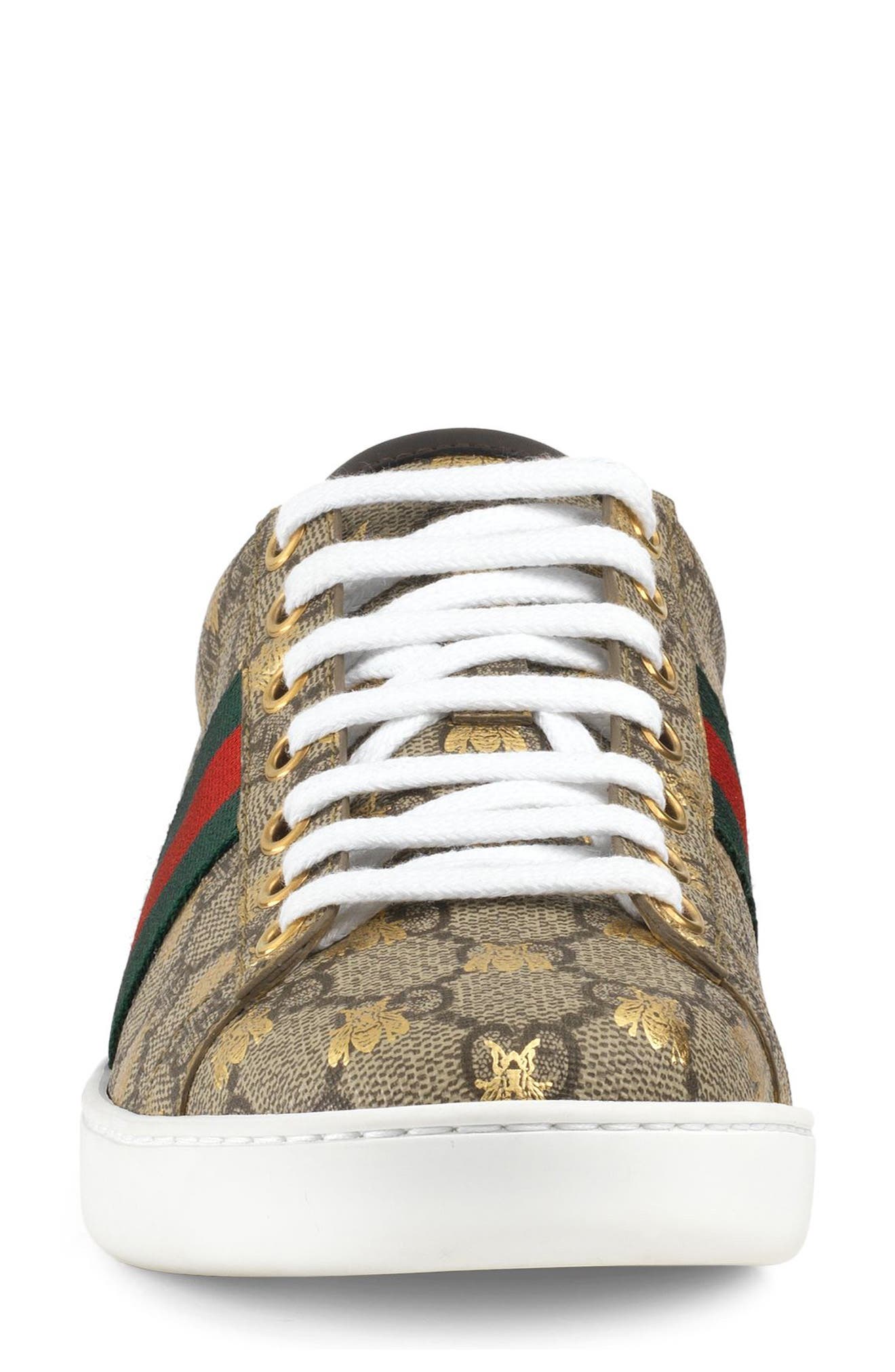 Gucci New Ace Bee GG Supreme Sneaker, Alternate, color, 
