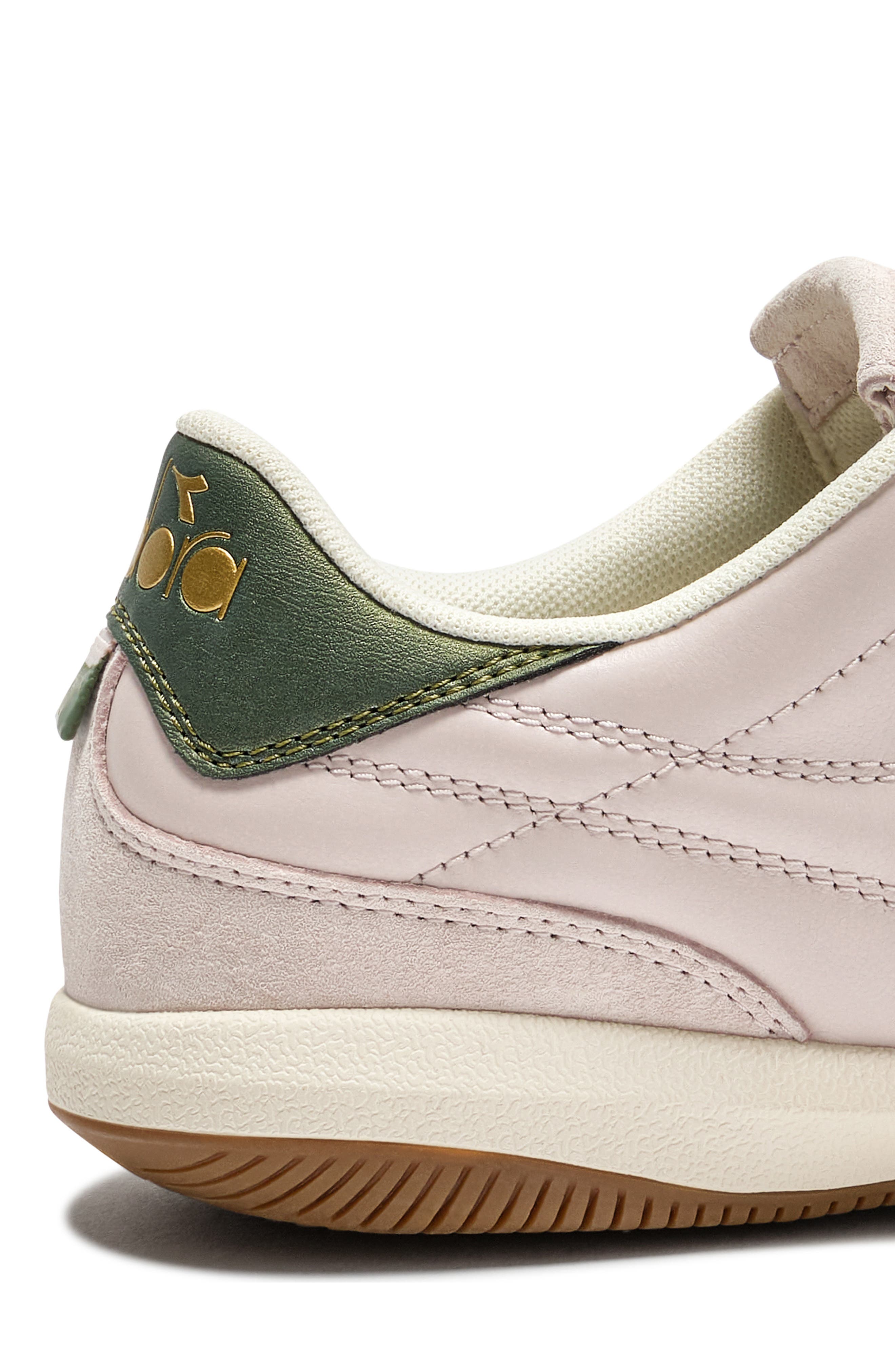 Gold Indoor Leather Sneakers, Alternate, color, PINK BABY