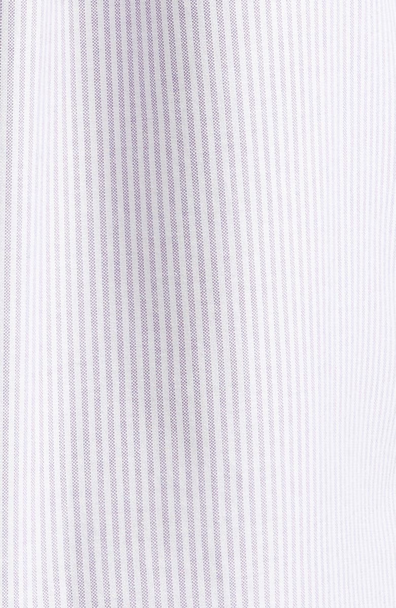 Drake's Ticking Stripe Oxford Button-Down Shirt, Alternate, color, 902 Purple