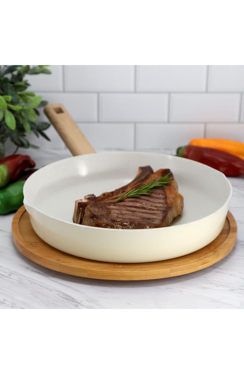 Gibson Home Marbleton Ceramic Nonstick Alumium 11 Inch Frying Pan, Alternate, color, White