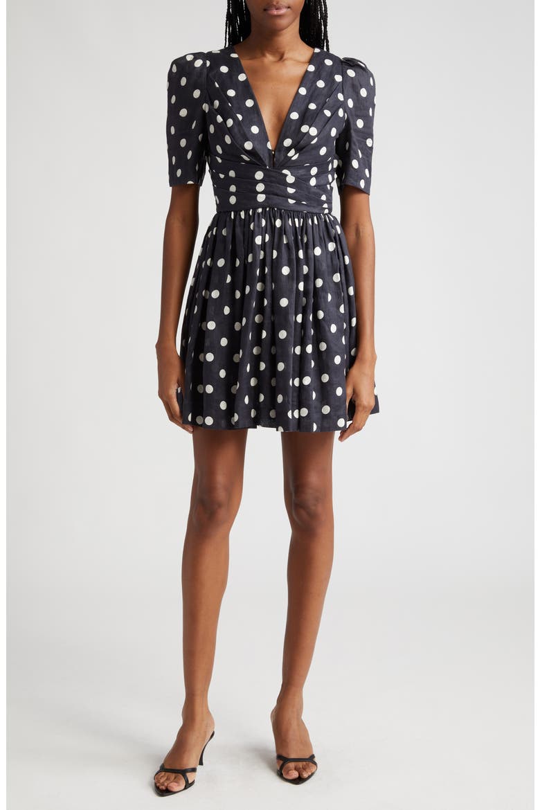 zimmermann polka dot linen midi dress Zimmermann Polka-dot linen midi dress Zimmermann