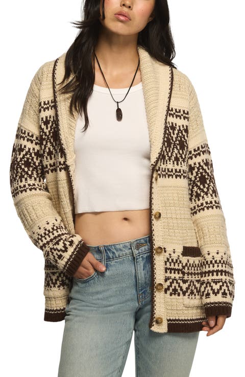 Shawl Collar Fair Isle Cardigan