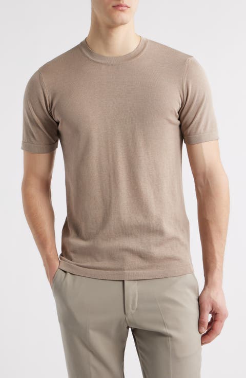 Wellington Heathered Cotton & Silk Crewneck T-Shirt