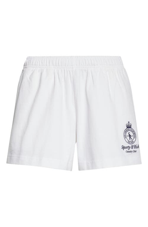 Sporty And Rich Elastic Waist Shorts In White