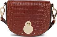 Longchamp Cavalcade Croc Embossed Small Crossbody Bag
