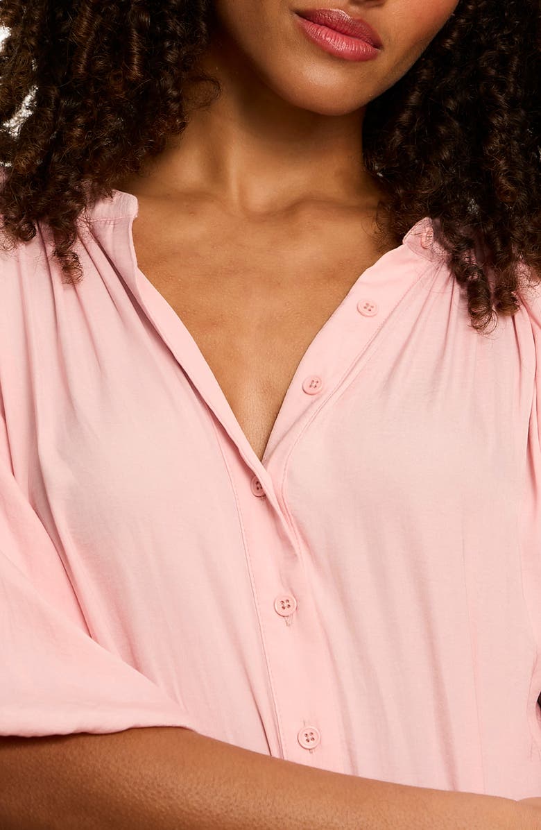 Sanctuary Plenty of Love Crinkle Button-Up Top, Alternate, color, Light Bloom Pink