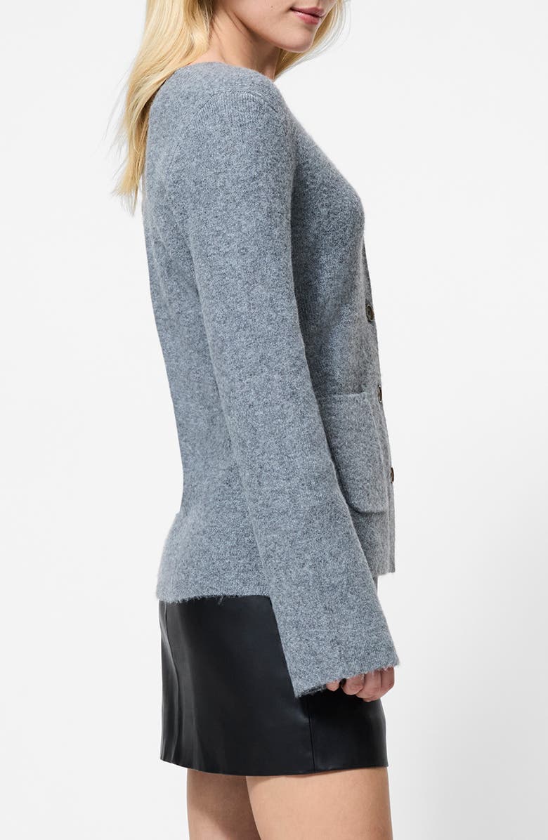 French Connection Ellie V-Neck Cardigan, Alternate, color, Mid Grey Melange