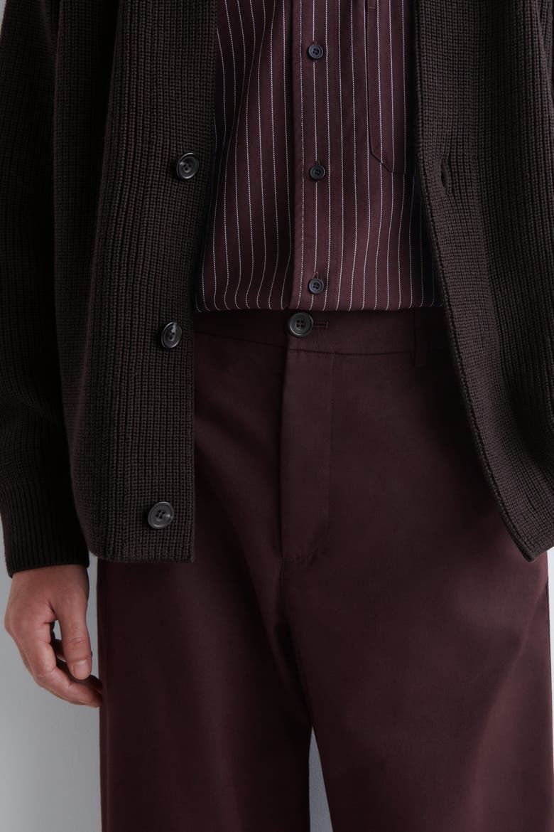 Cotton Regular-Fit Straight-Leg Chinos, Alternate, color, BORDEAUX