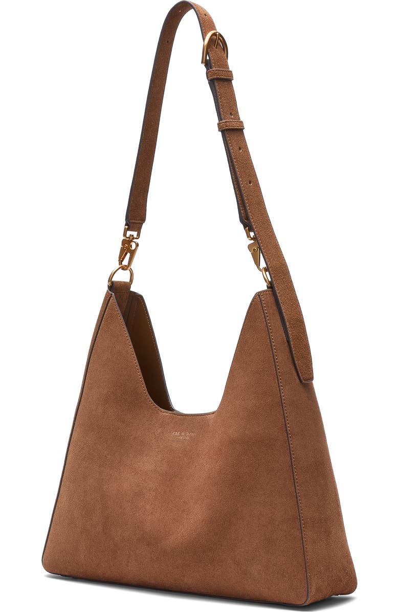 rag & bone Parker Suede Hobo Bag, Alternate, color, Golden Brown