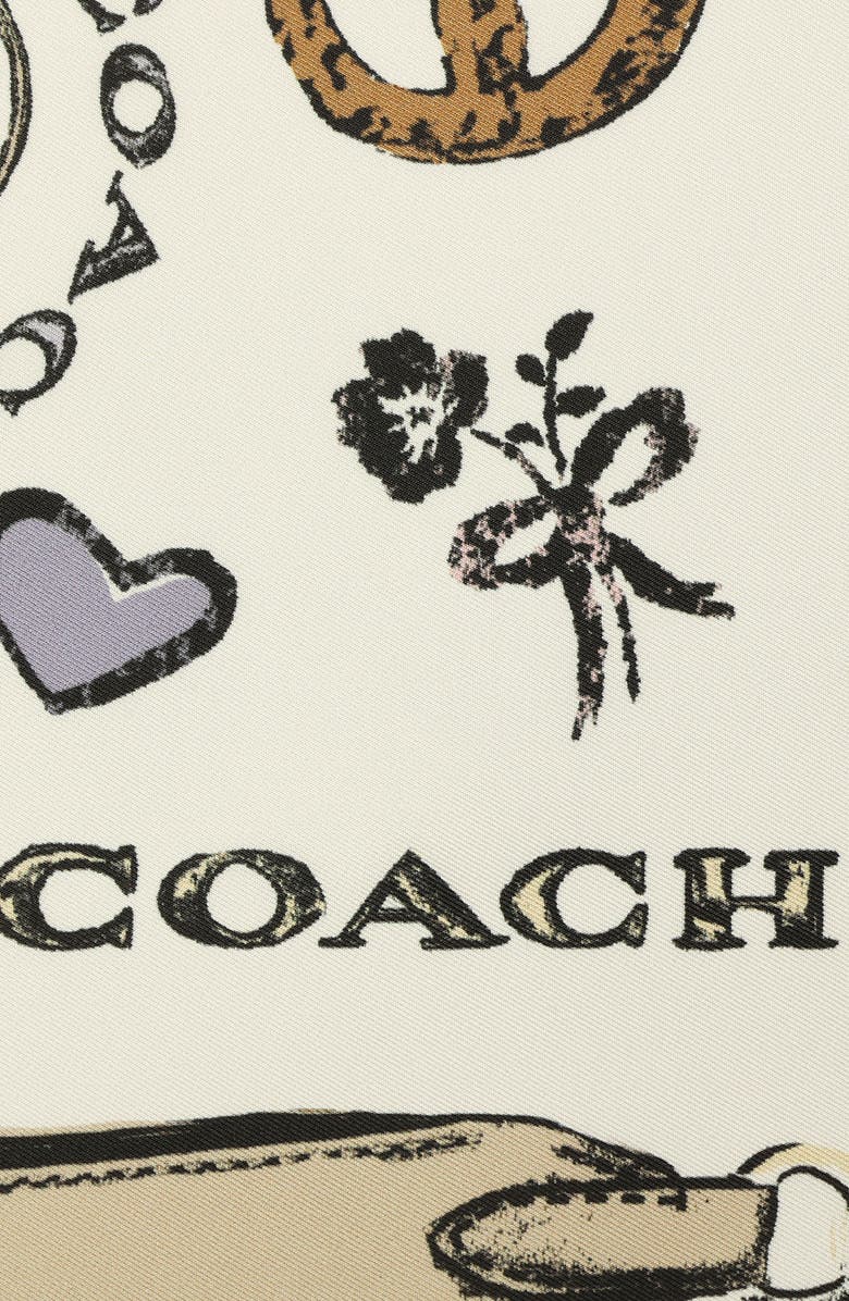 COACH Iconic Motifs Square Silk Scarf, Alternate, color, 