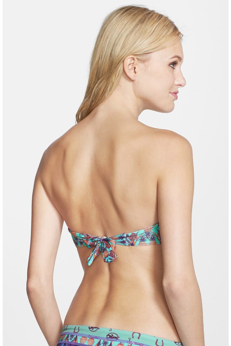 'Pineapple Stakes' Reversible Bandeau Bikini Top, Alternate, color, MULTICOLOR
