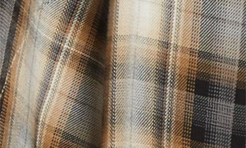 Acne Studios Womens Beige Black Check-print Hooded Woven Overshirt In Multi