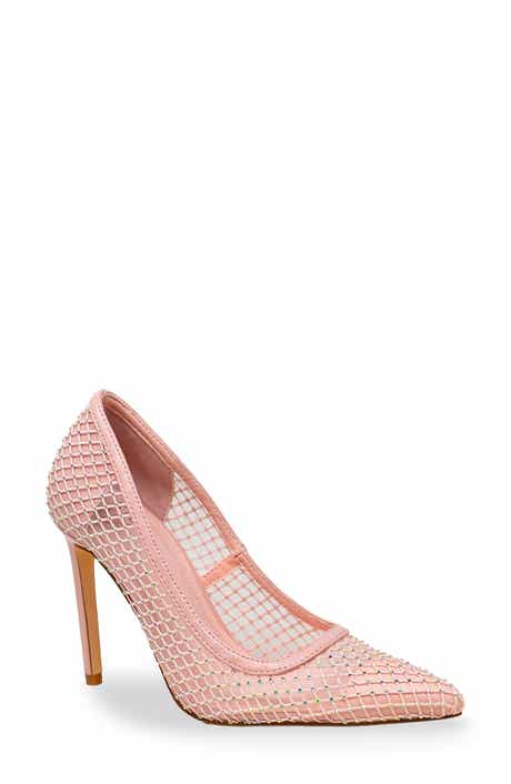 CHASE AND CHLOE Amalia Rhinestone Mesh Pump