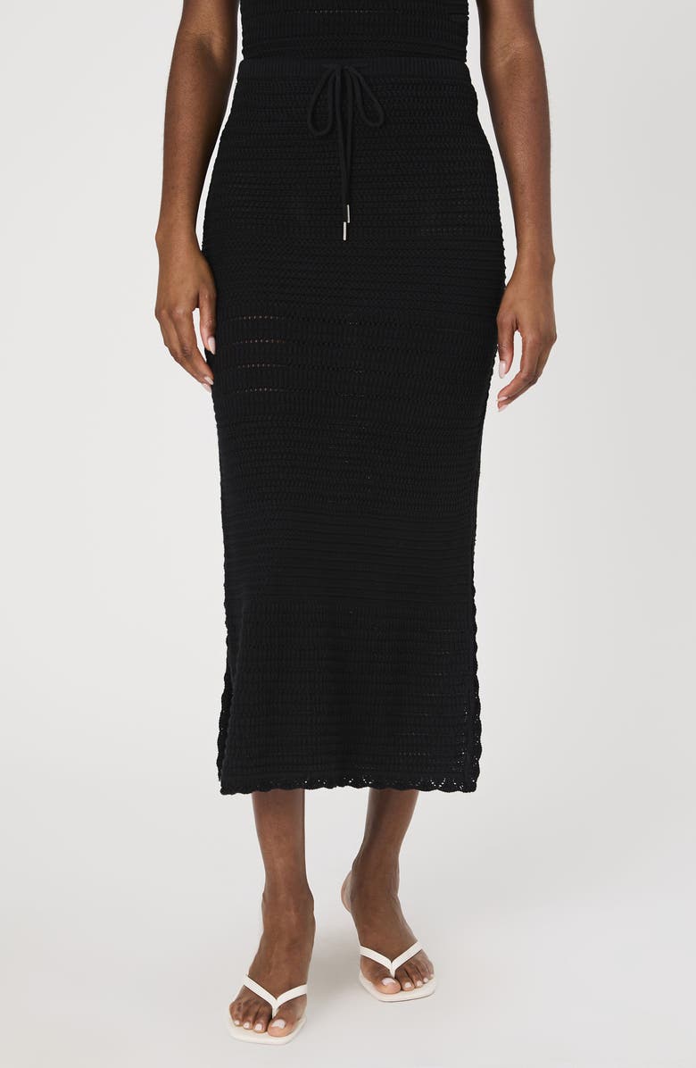 French Connection Nellis Mixed Stitch Drawstring Midi Skirt, Main, color,