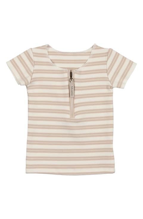 Kids' Stripe Zip Short Sleeve Top (Baby & Toddler)