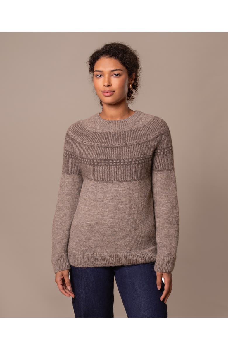 Celtic & Co. British Wool Yoke Pattern Sweater, Main, color, Natural