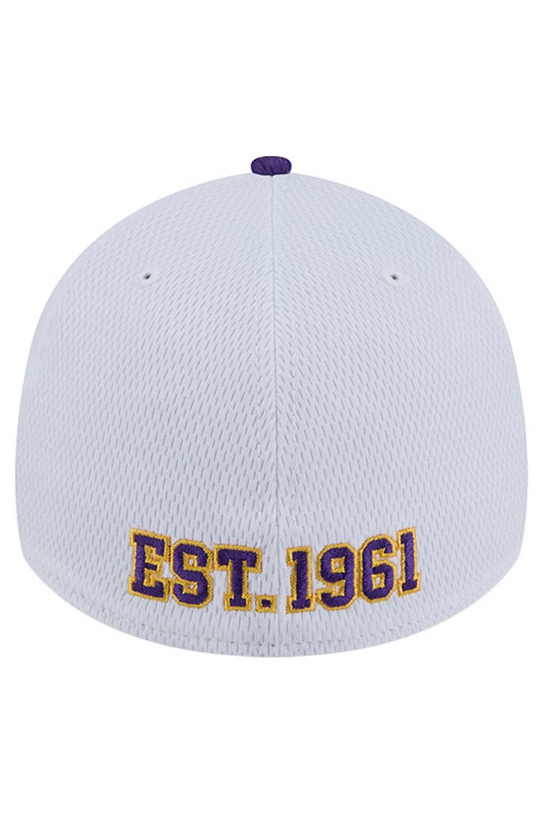 Men's New Era  White/Purple Minnesota Vikings Dashmark Rays 39THIRTY Flex Hat, Alternate, color, White