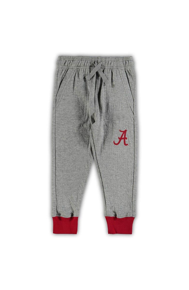 Wes & Willy Infant Wes & Willy Heathered Gray/Crimson Alabama Crimson Tide Jie Jie Long Sleeve Bodysuit & Pants Set, Alternate, color, Heather Gray