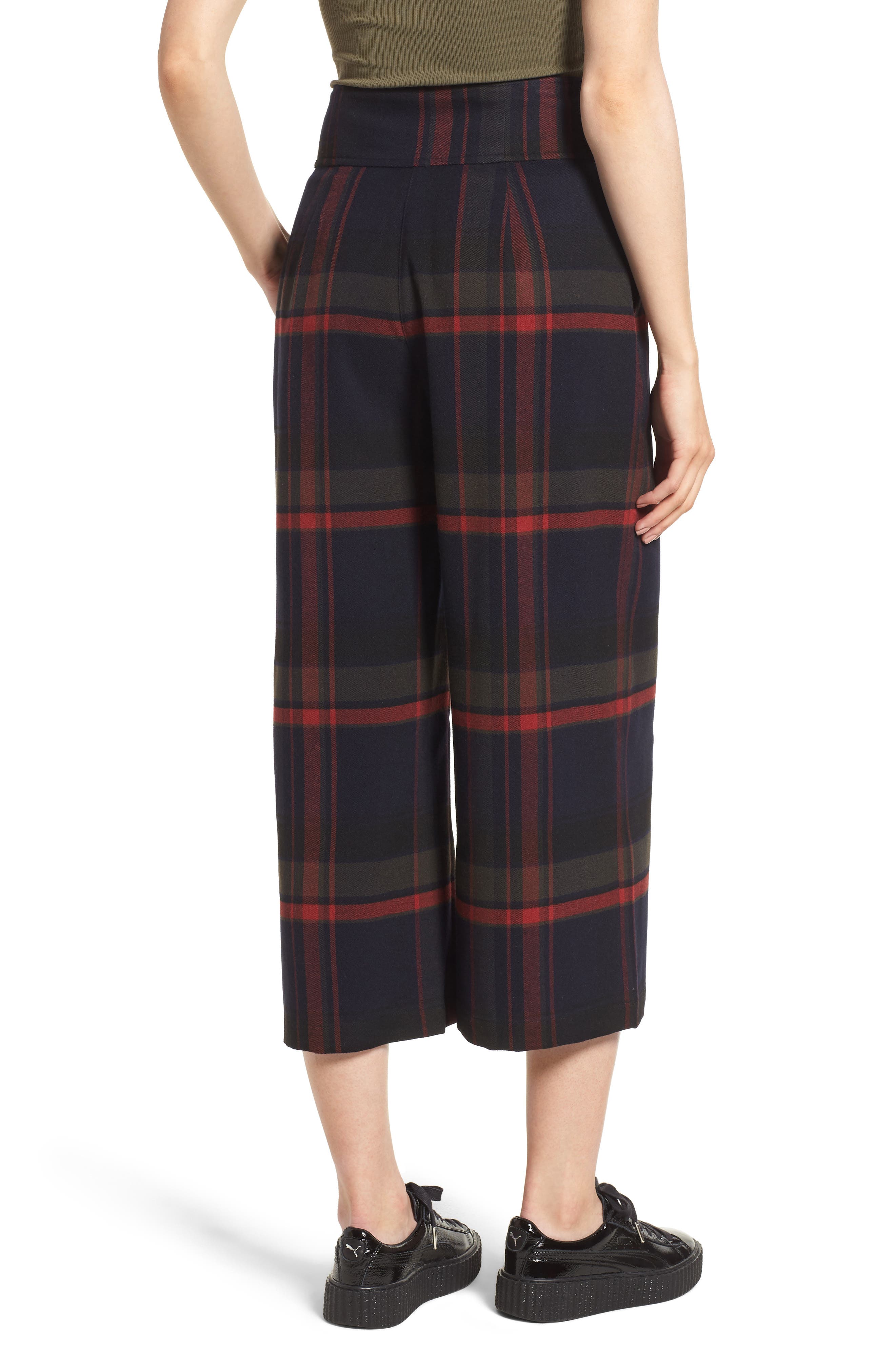BP. High Rise Plaid Crop Pants (Women) | Nordstrom
