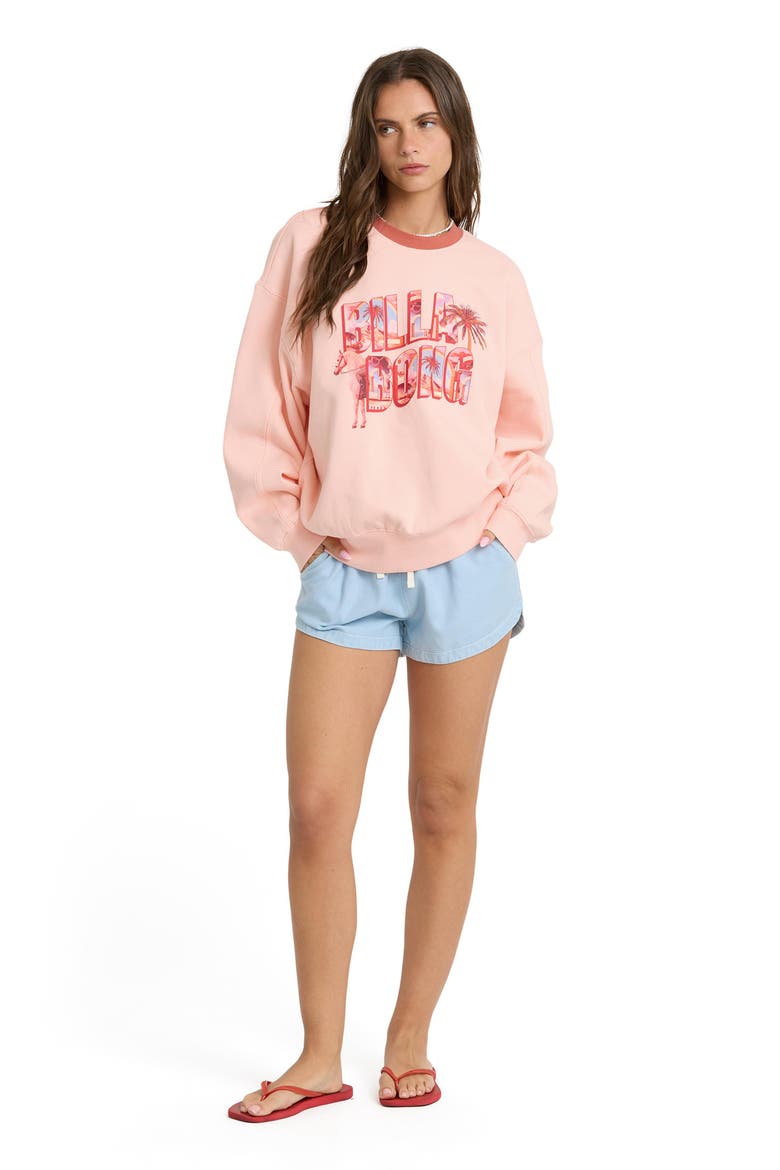 Kendal Graphic Oversized Sweatshirt, Alternate, color, PALE PEACH