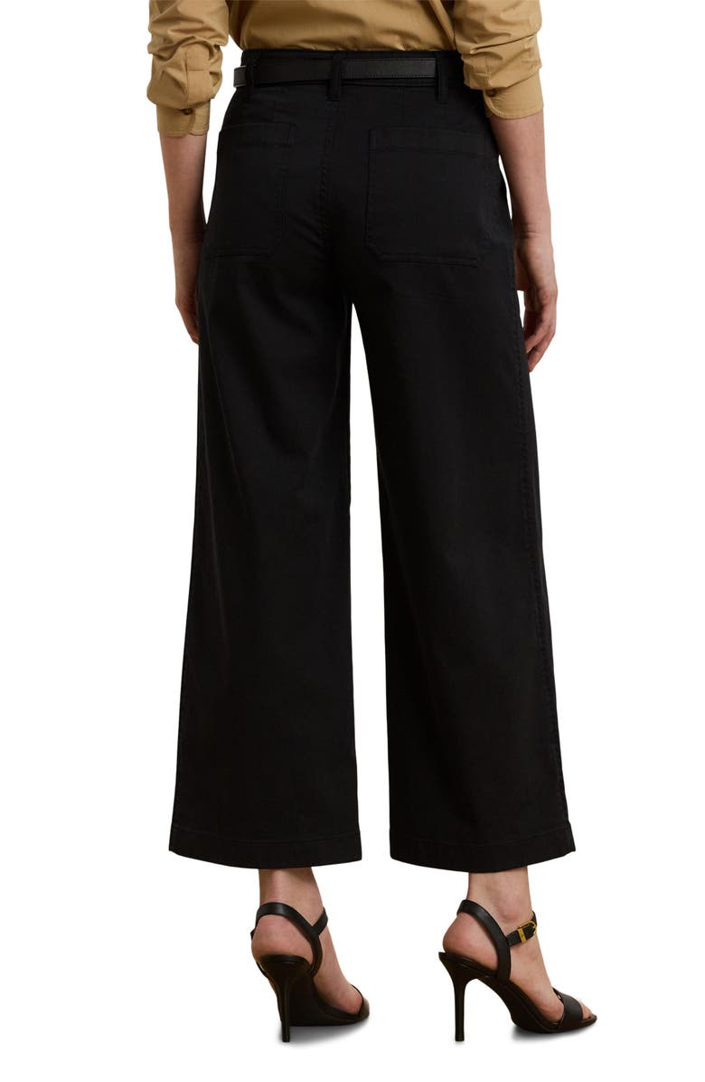 Lauren Ralph Lauren Stretch Cotton Twill Crop Pants, Alternate, color, Black