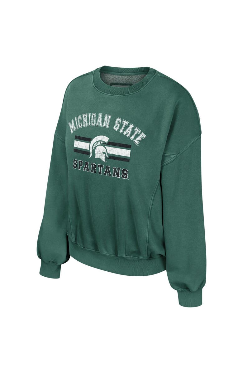 COLOSSEUM Women's Colosseum Green Michigan State Spartans Audrey Washed Pullover Sweatshirt, Alternate, color, 