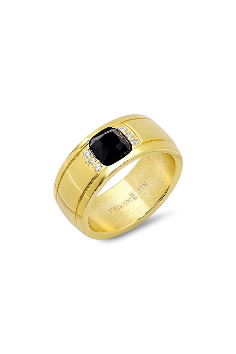 Men's 18k Gold Plated Stainless Steel Ring, Main, color, GOLD