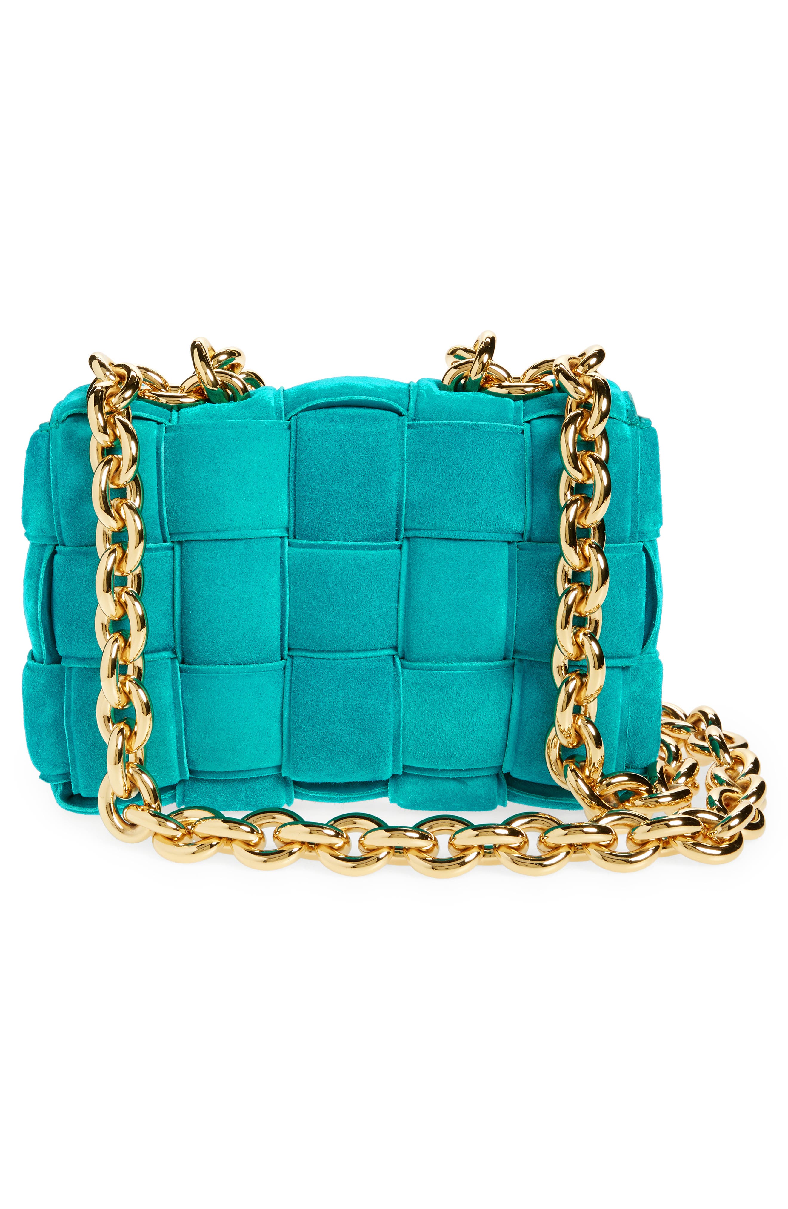 Chain Cassette Suede Crossbody Bag, Alternate, color, BLASTER GOLD