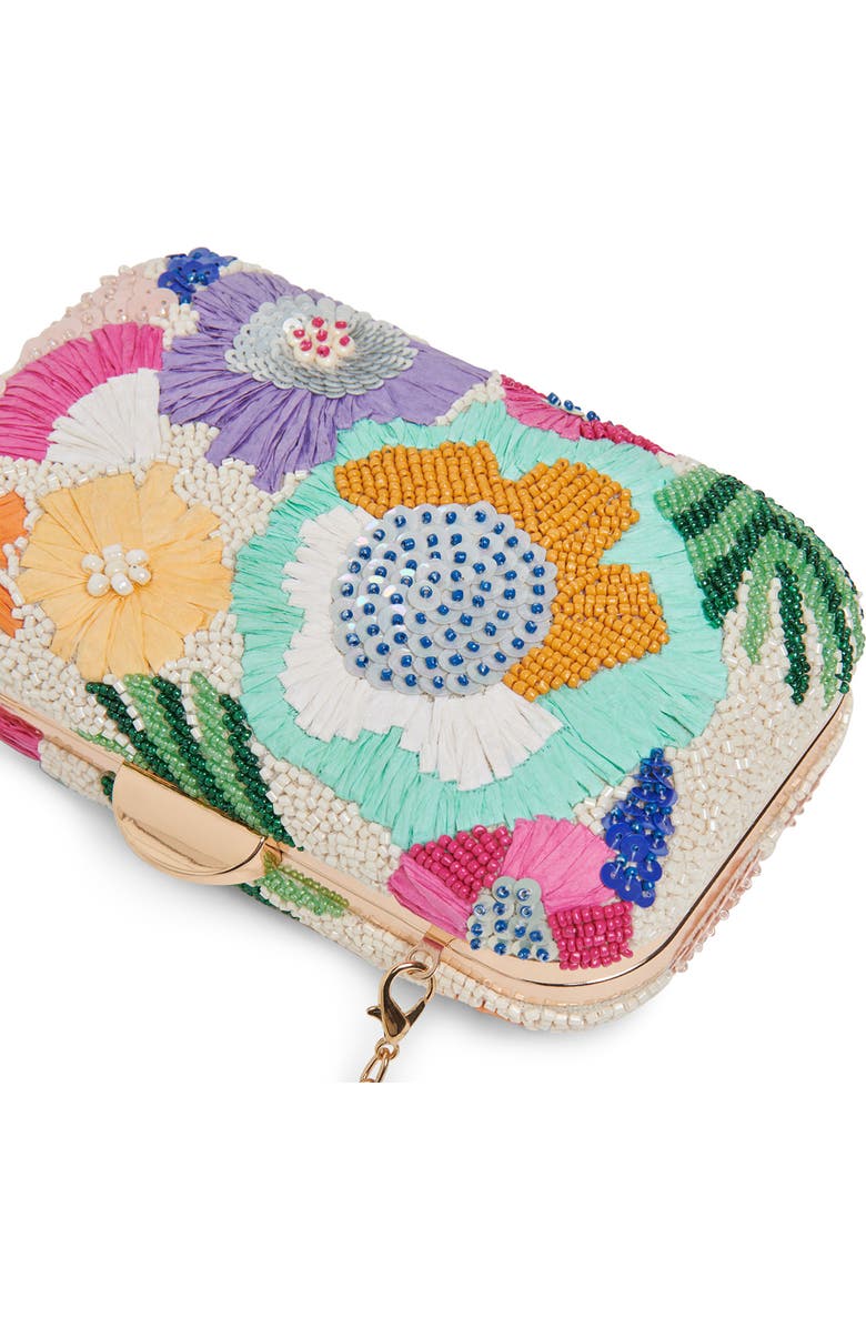 Dolce Vita Daisy Beaded Raffia Convertible Clutch, Alternate, color,