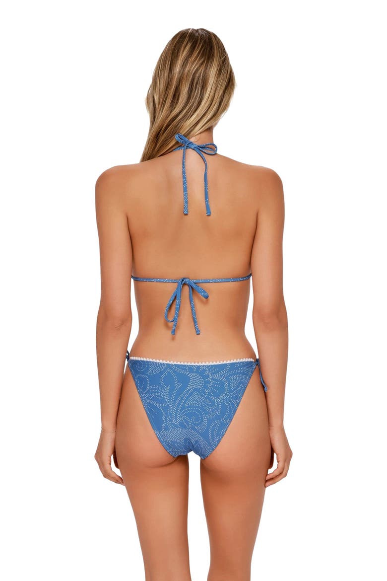 Pom Pom Triangle Bikini Swimsuit Top, Alternate, color, TRAILBLAZER