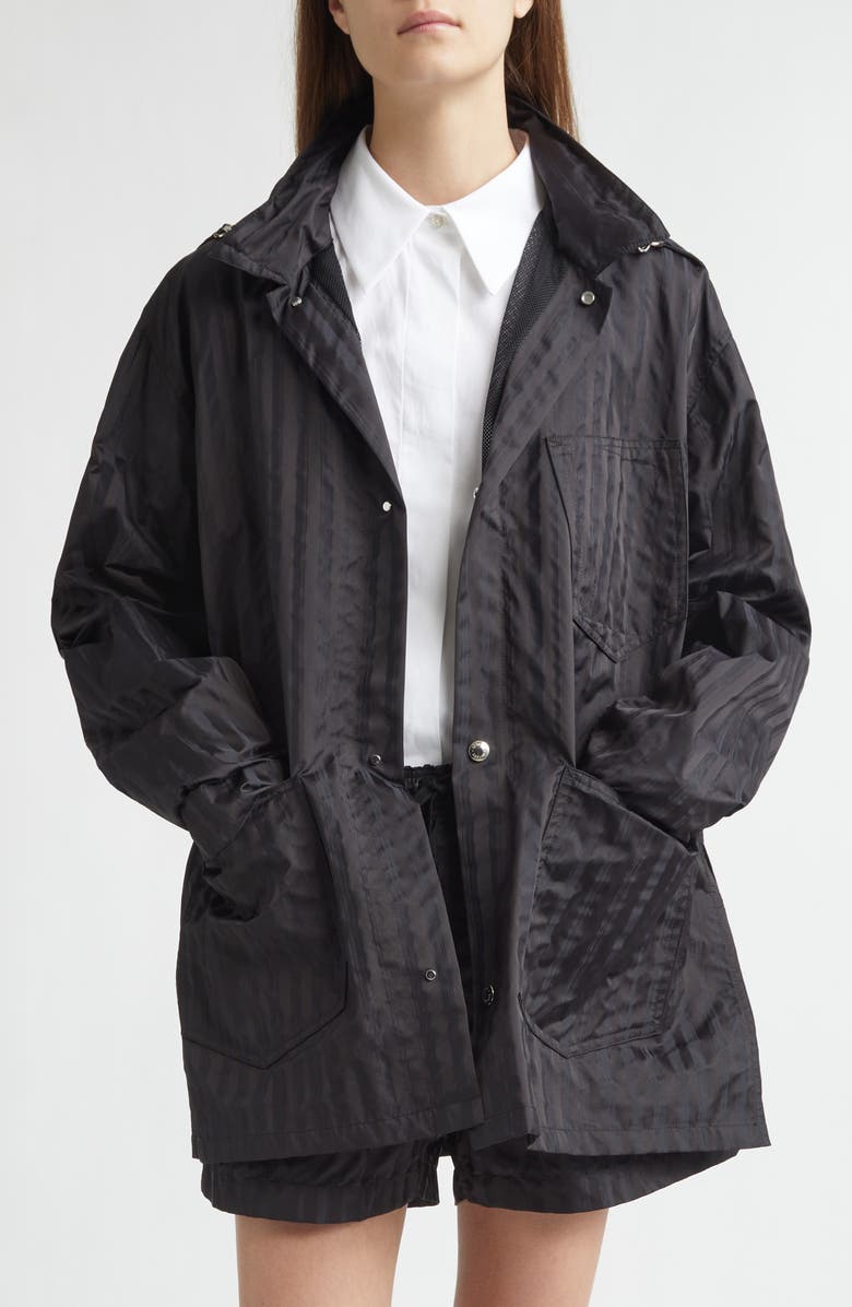 SETCHU Rain Stripe Work Bag Shirt Jacket, Main, color, Black Rain Stripe