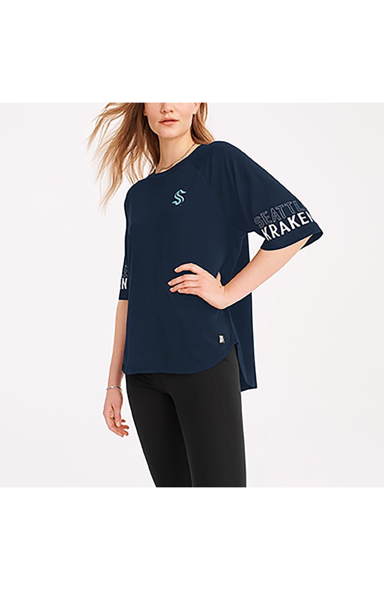 DKNY SPORT Women's DKNY Sport Navy Seattle Kraken Diana Tri-Blend Oversized T-Shirt, Alternate, color, Navy