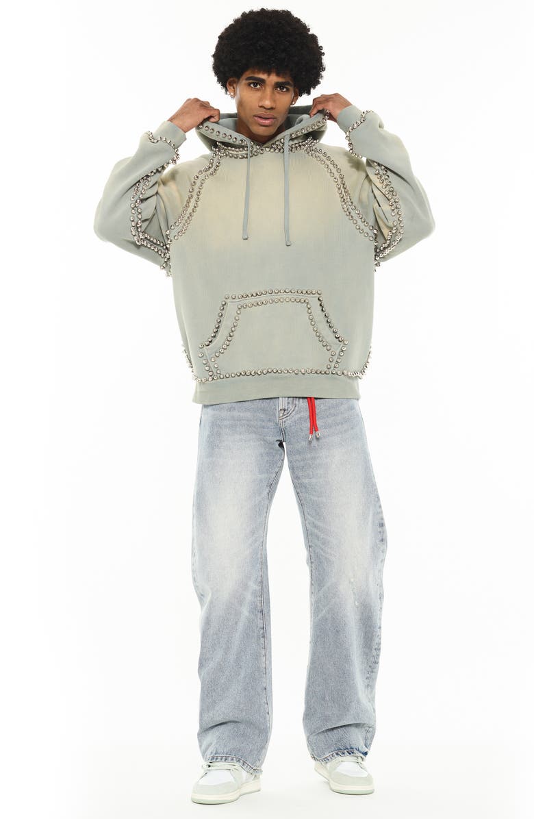 Cult of Individuality Stud Two-Tone Hoodie, Alternate, color, Smog