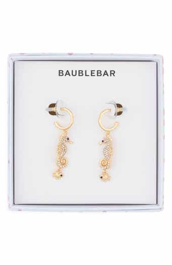 Hold Your Seahorses Drop Huggie Hoop Earrings