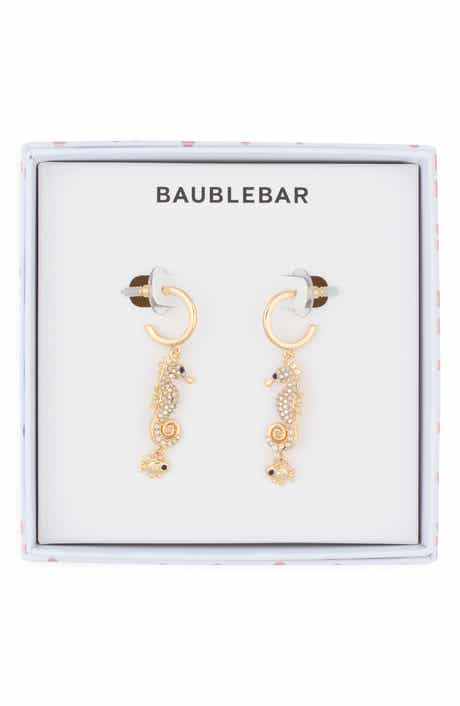 Hold Your Seahorses Drop Huggie Hoop Earrings
