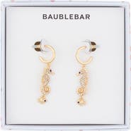 BaubleBar Hold Your Seahorses Drop Huggie Hoop Earrings