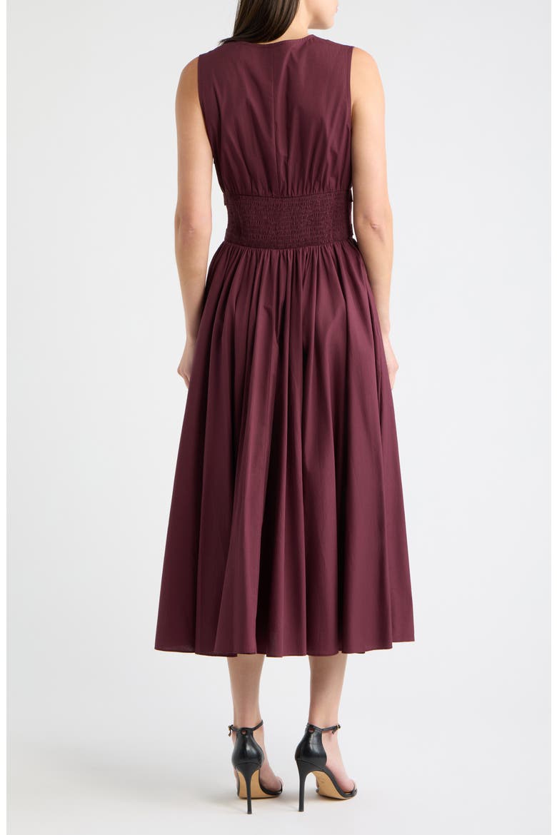 Ribbon Belt Sleeveless Midi Dress, Alternate, color, PLUM