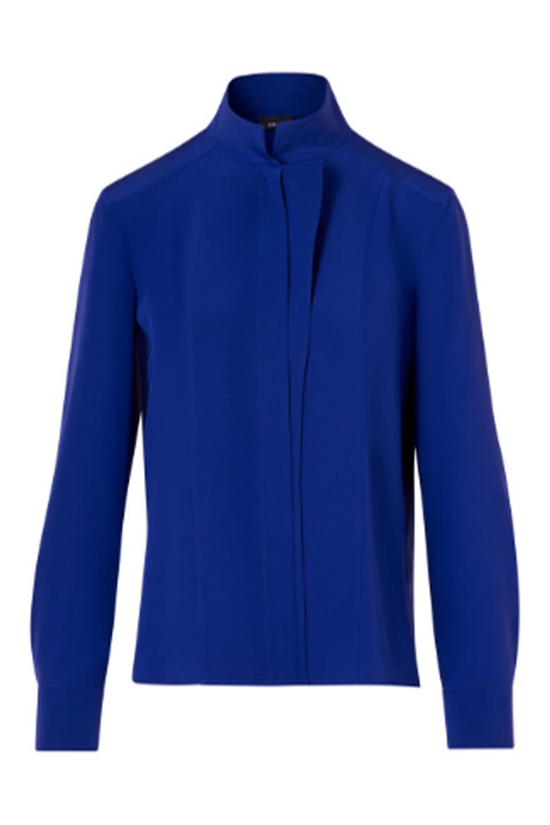 Stand Collar Silk Crepe Shirt, Main, color, PURPLE