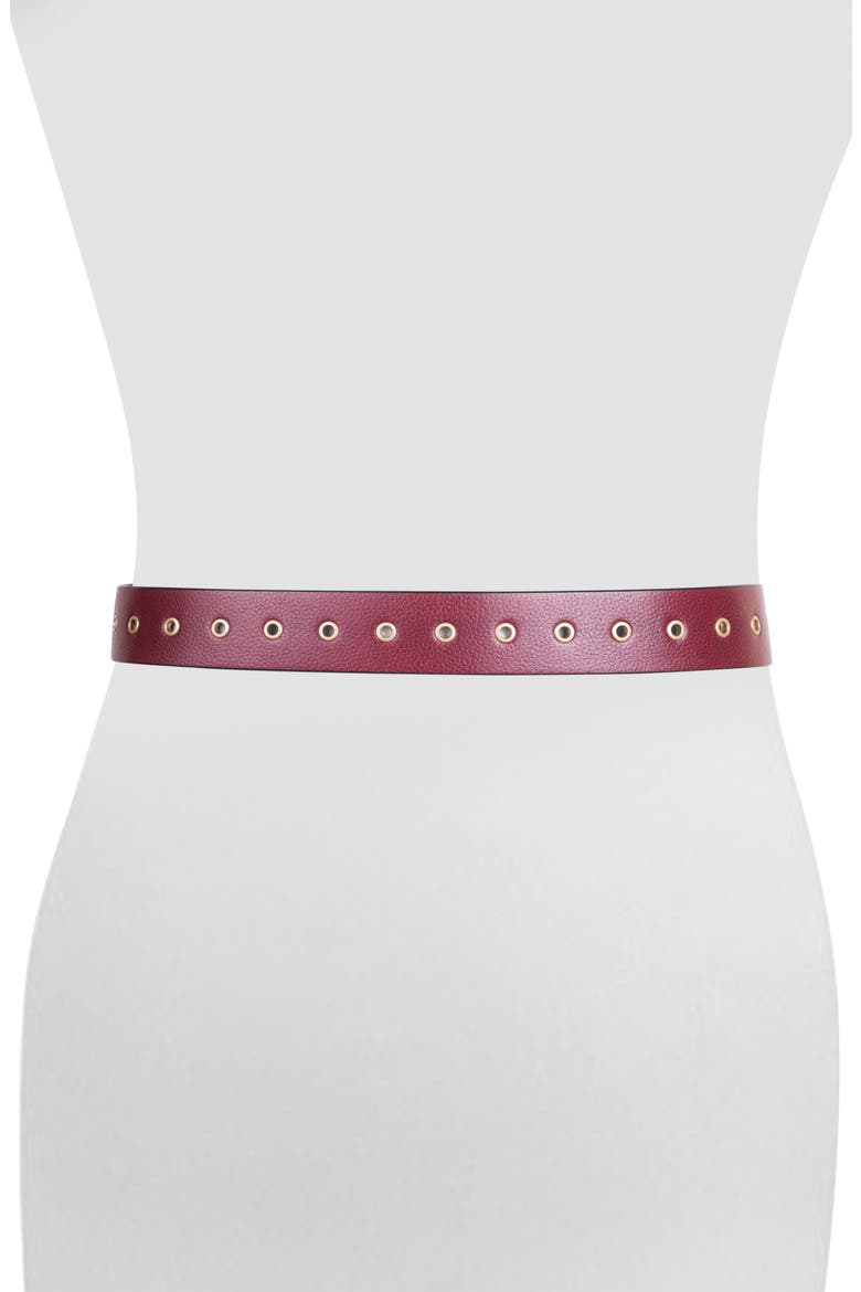 Grommet Leather Belt, Alternate, color, CHERRY OAK WARM BRASS