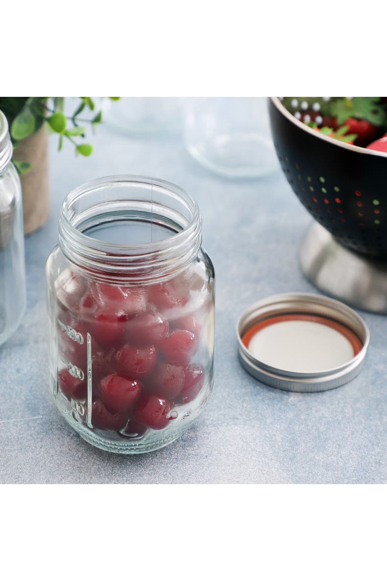 Market Preserves 12 Piece 16 Ounce Glass Canning jars with Lids and Bands, Alternate, color, Clear